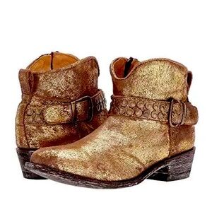 Women Booties Size.7.5, $300, Real Leather,Color Copper, 5 Worlds Serene